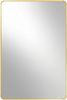 SONGMICS Wandspiegel, rechteckiger Spiegel, Aluminiumrahmen, 91 x 61 cm, mit Sicherheitsfolie, 2 Aufhängemöglichkeiten, gold Bild 4