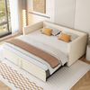 Ausziehbares Schlafsofa Samt 90x200 zu 180x200 cm Modernes Polsterbett mit Lattenrost Platzsparendes Gästebett Jugendbett Zwei Einzelbetten Kombination Flexibles Wohnzimmer Sofa Bild 2