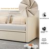 Ausziehbares Schlafsofa Samt 90x200 zu 180x200 cm Modernes Polsterbett mit Lattenrost Platzsparendes Gästebett Jugendbett Zwei Einzelbetten Kombination Flexibles Wohnzimmer Sofa Bild 4