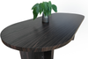 Esstisch 204 x 90 cm Holz Walnuss-Optik gerade Kante oval V-Gestell OVI 150505412 Bild 4