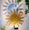 Spetebo LED Dekolicht Solar Wandleuchte Sonne antik bronze Look - 30 cm, An / Aus, LED fest verbaut, warm weiß, LED Garten Deko Wand Beleuchtung Bild 4