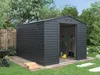 Vente-unique - ADELMO Gartenhaus Metall Grau - B 309 cm x H 221 cm x L 267 cm Bild 2