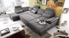 Couch Wohnlandschaft Schlaffunktion Schlafsofa schwarz grau hell Ottomane links Bild 3