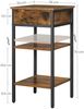 Vasagle Nachttisch mit Schublade und 2 Ablagen, Holz / Stahl vintagebraun-schwarz, 35 x 35 x 70 cm Bild 5