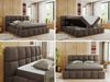 Boxspringbett mit dekorativem Kopfteil, Doppelbett mit zwei 7 Härtezonen Multipocket-Matratzen, Bettkästen, Polsterbett - NIRA - 160 x 200 cm - Braun Velours - H3 Bild 2