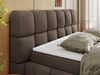 Boxspringbett mit dekorativem Kopfteil, Doppelbett mit zwei 7 Härtezonen Multipocket-Matratzen, Bettkästen, Polsterbett - NIRA - 160 x 200 cm - Braun Velours - H3 Bild 5