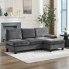 Ecksofa 194 x 118 x 81 cm, Grau, mit Schlaffunktion, Stoffbezug, kompakt und komfortabel Bild 3