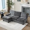 Ecksofa 194 x 118 x 81 cm, Grau, mit Schlaffunktion, Stoffbezug, kompakt und komfortabel Bild 2