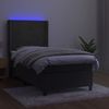 vidaXL Boxspringbett mit Matratze & LED Dunkelgrau 100x200 cm Samt 3139548 Bild 3
