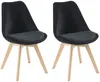 Vente-unique - JODY Stuhl SamtStoff Schwarz - B 58 cm x H 82 cm x L 49 cm Bild 2