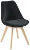 Vente-unique - JODY Stuhl SamtStoff Schwarz - B 58 cm x H 82 cm x L 49 cm Bild 4
