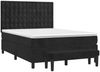 vidaXL Boxspringbett mit Matratze Schwarz 140x190 cm Samt 3138081 Bild 3