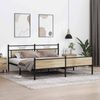 vidaXL Metallbett ohne Matratze Sonoma-Eiche 193x203 cm 3325100 Bild 4