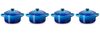 Le Creuset 4er-Set Mini Cocottes aus Steinzeug, je 200 ml, 10x5 cm, Azure, 79212102200100 Bild 2
