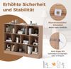 Bücherregal mit 10 Fächern Standregal mit 3 Ebenen Würfelregal Büroregal 140 x 24 x 104 cm Natur Bild 4