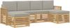 vidaXL Outdoor-Sofagarnitur 5 pcs Weiß und Hellgrau 3392266 Bild 2