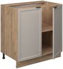Küchenunterschrank Fame-Line GrauBeige 80 cm mit Regal, AP Marmor Vicco Bild 4