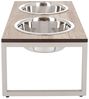Hundenapf Futternapf DIMO Metall Taupe HPL-Platte Holzdekor von Jan Kurtz Bild 4
