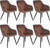 tectake Esszimmerstuhl Marilyn (6er Set, 6 St), gepolstert, in Samtoptik Bild 5