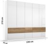 rauch Kleiderschrank; Drehtürenschrank WINNIPEG, 5-türig, 6 Schubkästen, Hochglanz alpinweiß/Eiche Halifax, 226x210x56xcm Bild 4