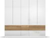 rauch Kleiderschrank; Drehtürenschrank WINNIPEG, 5-türig, 6 Schubkästen, Hochglanz alpinweiß/Eiche Halifax, 226x210x56xcm Bild 2