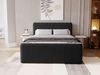 GRAINGOLD Osteno Boxspringbett 140x200, Doppelbett mit zwei Bettkästen, Kopfteil, Velour-Stoff, Schwarz Bild 3