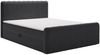 GRAINGOLD Osteno Boxspringbett 140x200, Doppelbett mit zwei Bettkästen, Kopfteil, Velour-Stoff, Schwarz Bild 2