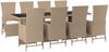vidaXL 9-tlg. Garten-Essgruppe mit Kissen Beige Poly Rattan 3157580 Bild 3