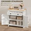 HOMCOM Sideboard mit Schublade, Doppeltür, Verstellbarer Einlegeboden (Küchenschrank, 1 St, Moderner Aufbewahrungsschrank), für Wohnzimmer, Schlafzimmer 78,5 x 35 x 80 cm Weiß Bild 4