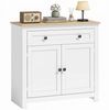 HOMCOM Sideboard mit Schublade, Doppeltür, Verstellbarer Einlegeboden (Küchenschrank, 1 St, Moderner Aufbewahrungsschrank), für Wohnzimmer, Schlafzimmer 78,5 x 35 x 80 cm Weiß Bild 2