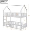 Flieks Etagenbett, Metallbett Hochbett Hausbett 90x200cm mit Leiter und oberem Lattenrost Bild 4