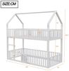 Flieks Etagenbett, Metallbett Hochbett Hausbett 90x200cm mit Leiter und oberem Lattenrost Bild 3