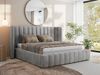 Polsterbett GOLETTA CLASSIC 200 x 200 cm mit gepolstertem Kopfteil, stabilem Bettrahmen, Lattenrost und Bettkasten mit Gasdruckfedern, Doppelbett, zeitloses Design Pocket Matratze - Hellgrau Velvet - VIRE LUX Bild 1