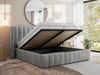 Polsterbett GOLETTA CLASSIC 200 x 200 cm mit gepolstertem Kopfteil, stabilem Bettrahmen, Lattenrost und Bettkasten mit Gasdruckfedern, Doppelbett, zeitloses Design Pocket Matratze - Hellgrau Velvet - VIRE LUX Bild 3