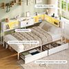 MSMASK Daybett Schlafsofa mit LED-Beleuchtung und Steckdose, Kinderbett, Jugendbett (1 tlg), Bett mit Metallrost, 90x190 cm Bild 2