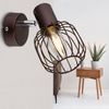 Wandlampe, Metall, Käfig, bronzefarben, Chrom, braun, Spot Bild 4