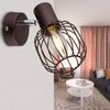 Wandlampe, Metall, Käfig, bronzefarben, Chrom, braun, Spot Bild 3