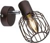 Wandlampe, Metall, Käfig, bronzefarben, Chrom, braun, Spot Bild 5
