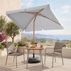 Sekey Sonnenschirm 200 x 125 cm Balkonschirm Rechteckig Holzoptik Sonnenschirm, LxB: 200x125 cm, UV50+ Sonnenschutz, für Terrasse Bild 1