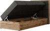 Boxspringbett ALBERO 1 90x200 mit Stauraum, 7-Zonen Multipocket Matratze H3, Bettkasten mit Federautomat, Öffnungsseite wählbar, Hotelbett - Dunkelgrau Velvet - Topper T25 - Rechts Bild 4