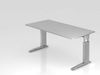 Schreibtisch US16 C-Fuß 160x80cm Ahorn Gestellfarbe: Silber Bild 2