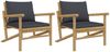 vidaXL Gartenstühle 2 Stk. mit Dunkelgrauen Kissen Bambus 363466 Bild 2