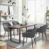 Songmics Esszimmerstuhl mit Armlehnen, 6er Set, Samt, 62,5 x 60 x 85 cm, Grau / Schwarz Bild 2