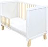 Baby-Delux Babybett Lou Weiß Kiefernholz Schutzgitter, Kinderbett 60x120 umbaubar Matratze Bild 4