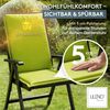 LILENO HOME Gartenstuhl Auflagen [1er Set - Hochlehner] in Anthrazit - bequeme Liegen als Sitzauflagen für Gartenmöbel - Stuhlkissen für Gartenstühle und Klappstühle MIA Bild 3