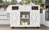 Kücheninsel Esszimmerwagen mit Arbeitsplatte Buffetschrank Esszimmerwagen mit Holzmaserung seitlicher Handtuchhalter dreidimensionale Schranktüren mit Rollen verstellbare Trennwände weiß Bild 4