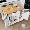 Kücheninsel Esszimmerwagen mit Arbeitsplatte Buffetschrank Esszimmerwagen mit Holzmaserung seitlicher Handtuchhalter dreidimensionale Schranktüren mit Rollen verstellbare Trennwände weiß Bild 3