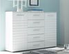 Sideboard 'NEW LONG', Weiß Hochglanz, 2-türig mit 5 Schubkästen Bild 5