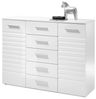 Sideboard 'NEW LONG', Weiß Hochglanz, 2-türig mit 5 Schubkästen Bild 4