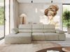 Mks Möbel 'RILASSO' Ecksofa, mit Relax-funktion, Elektrisch verstellbarer Sitz, L-förmige Ecke mit Armlehnen, Wellenfeder, Beige, Velours, links Bild 3